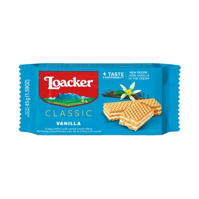 Loacker Wafer Filled With Vanilla Cream 45 G