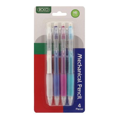 Roco Mechanical Pencil HB With Eraser 0.7 mm 4 Pieces
