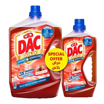 Dac Cleaner & Disinfectant Multi-purpose Oud Scent 3 L + 1 L 