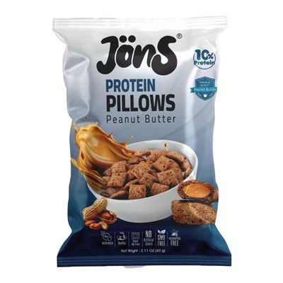 Jons Protein Pillows Crunchy Cereal Snack Filled With Peanut Butter (Imported) - 60g