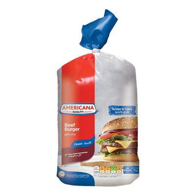 Americana Beef Burger Classic 20 Pieces 1 KG