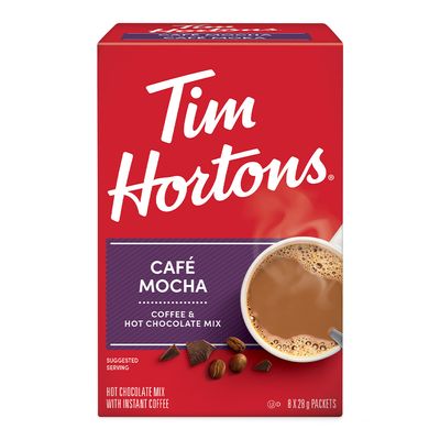 Tim Hortons Coffee Mocha With Hot Chocolate Mix 28 G × 8