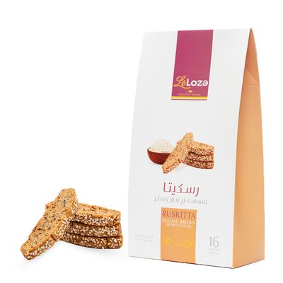 Leloza Ruskitta Sesame Brown Without Sugar 16 Pieces