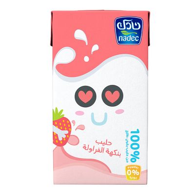 Nadec Milk Low Fat Strawberry Flavor - 125ml