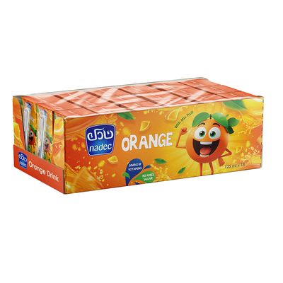 Nadec Orange Drink Flavored No Added Sugar 125 ML × 18