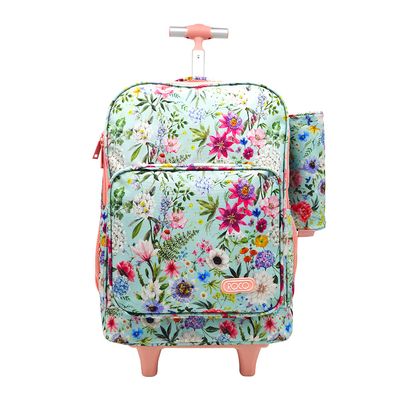 Roco Trolley Backpack With Pencil Case - Floral Print - 18 Inch