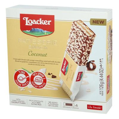 Loacker Patisserie Wafer Filled With Coconut Cream Coated With Chocolate 126 G