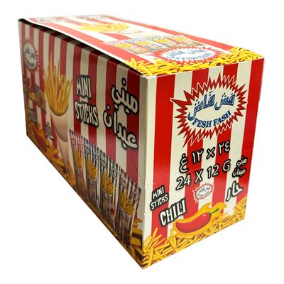 Fesh Fash Potato Sticks Mini Chili Flavor 12 G × 24