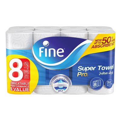 Fine Kitchen Paper Towels Rolls 8 Pieces
