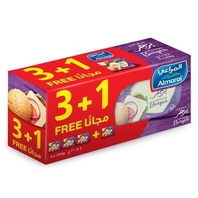 المراعي جبنة شرائح للبرجر 200 جرام × 4