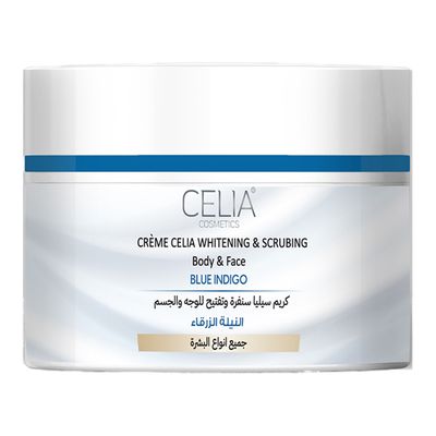 Celia Whitening & Scrubing Creme For Body & Face Blue Indigo - 500g