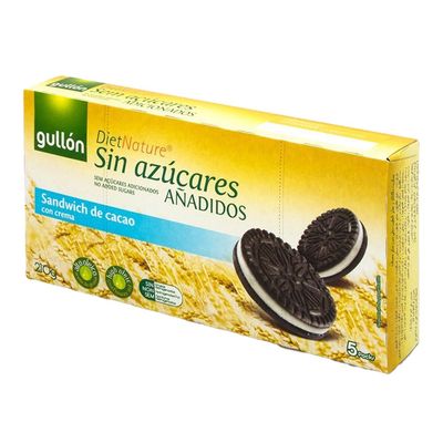 Gullon Zero Biscuit Sandwich Cacao Filled With Cream Sugar Free 210 g