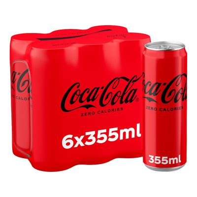 Coca Cola Soft Drink Zero Calories 355 ml × 6
