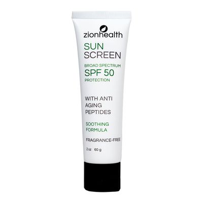 Zionhealth Sunscreen SPF+50 With Aloe Vera And Anti Aging Peptides  - 60g