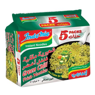 Indomie Vermicelli Fries With Green Chili Instant 80 G × 5