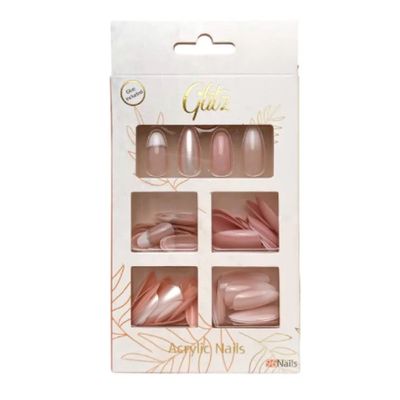 Glitz Acrylic Nails With Liqud Glue Different Shapes 4 Colors Ombre - 96 pieces