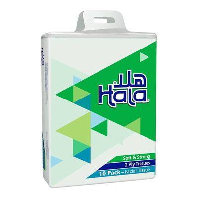 Hala Facial Tissue 2 Ply 160 Sheets × 10