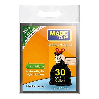 Maog Trash Bags With Tie 30 Gallon 27 Pieces