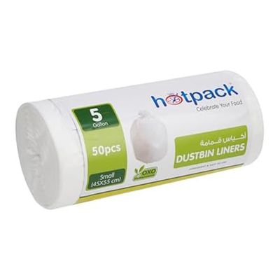 Hotpack Trash Bags Small 5 Gallon 50 Pieces