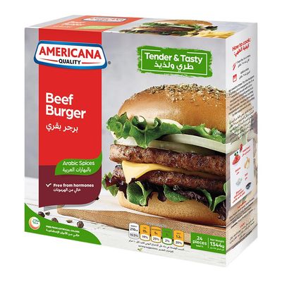 Americana Beef Burger Arabic Spices 24 Pieces 1344 G