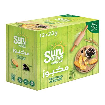 Sunbites Bread Bites Oilve & Oregano 23 G × 12 Box