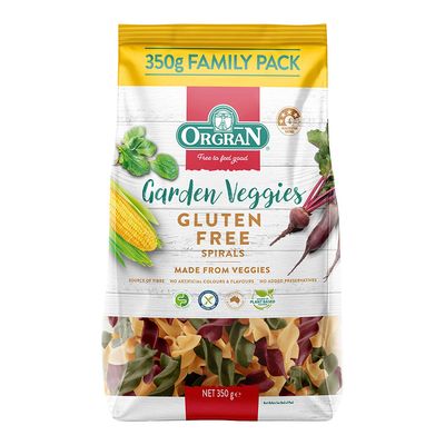 Orgran Pasta Spirals Garden Veggies Gluten Free 350 G