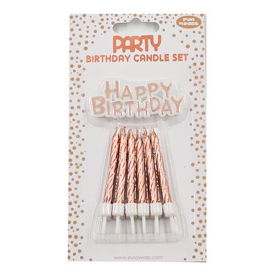 Fun House Birthday Candles Rose Gold Met Set - 6pcs