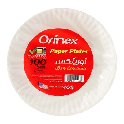 Orinex Paper Plates 22.8 CM 100 Pieces