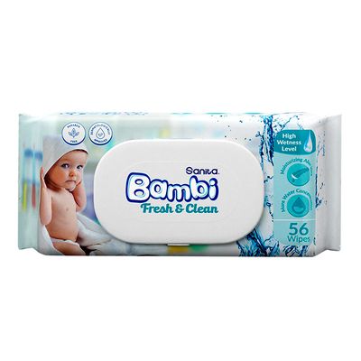 Bambi Baby Wipes Wet 56 Pieces