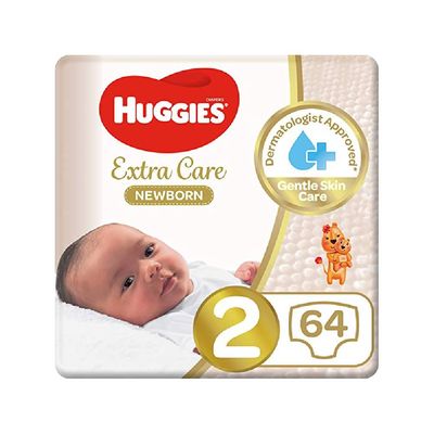 Huggies Diapers Extra Care Newborn Size 2 64 Pieces