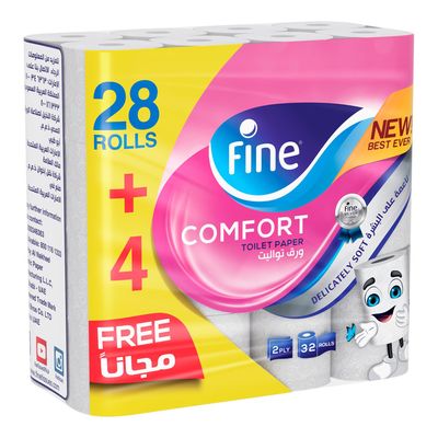 Fine Toilet Paper Comfort Rolls 2 Ply 28 + 4 Free