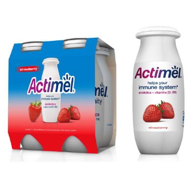 Actimel Laban With Strawberry Flavored 93 ML × 4
