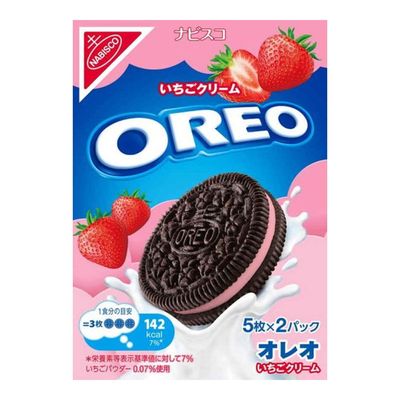 Oreo Cookies With Sweet Strawberry-flavored Cream Filling - Japanese Edition (Imported) - 5pcs × 2