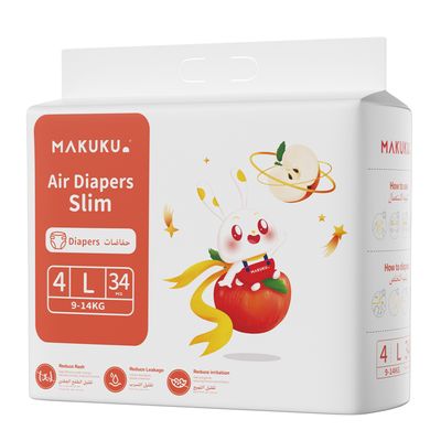 Makuku Air Diapers Slim With Tape Size 4 34 Pieces