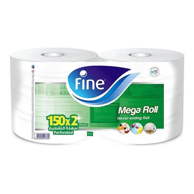 Fine Tissue Roll Perforated 1500 Sheets 2 Rolls