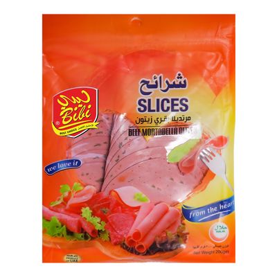 Bibi Fresh Mortadella Beef Slices With Olives 200 G