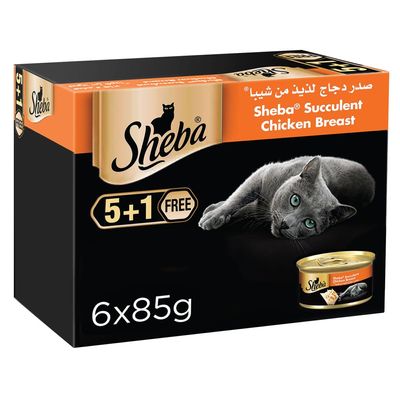 Sheba Cat Food Chicken Breast Succulent 85 G × 6