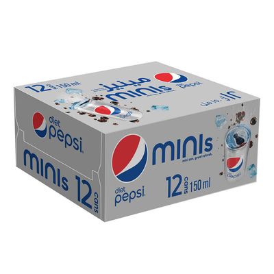 Pepsi Soft Drink Mini Diet 150 ML x 12 Box