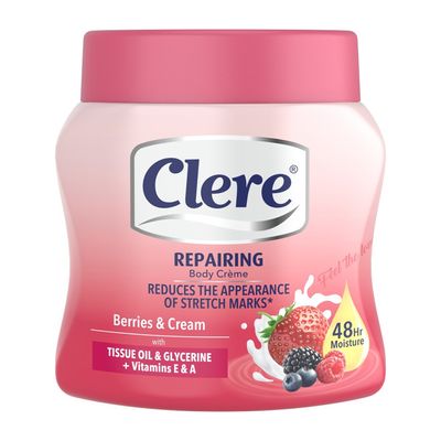 Clere Repairing Body Crème with  Berries And Cream - 500g