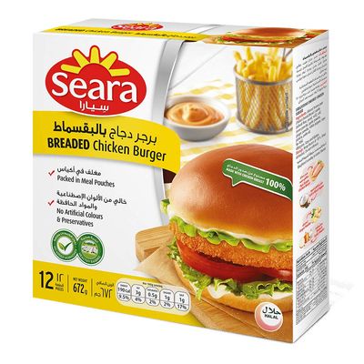 سيارا برجر دجاج بالبقسماط خالى من المواد الحافظة 672 جرام