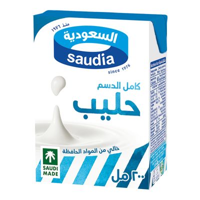 السعودية حليب طويل الأجل كامل الدسم 200 مل