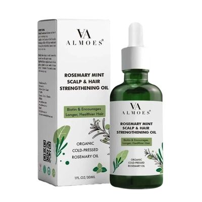 ALMOES Rosemary Mint Scalp & Hair Strengthening Oil Encourages Longer, Healthier Hair - 30ml