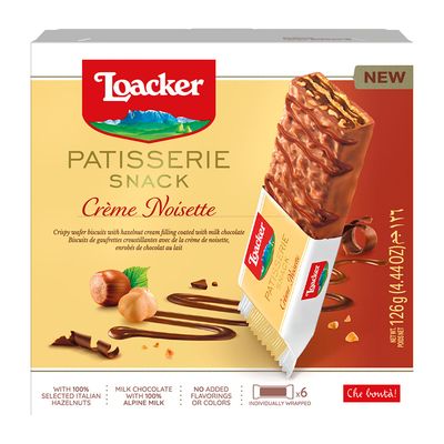 Loacker Patisserie Wafer Filled With Hazelnut Cream Coated With Milk Chocolate 21 G × 6