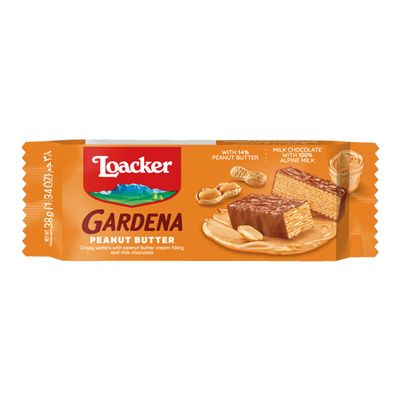 Loacker Gardena Wafer Filled With Peanut Butter Cream Coated With Chocolate 38 G