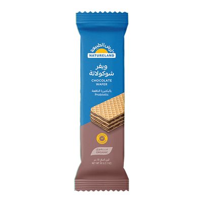 Natureland Wafer Chocolate Flavored With Beneficial Bacteria Organic 30 G