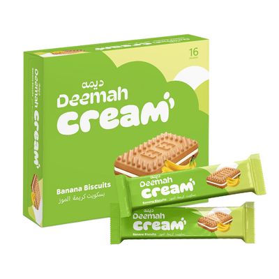 Deemah Biscuit Banana Cream 27 G × 16 Box