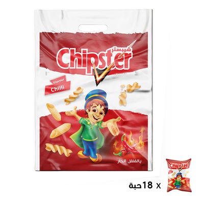 Chipster Snack Spiral With Chili Flavor 14 G × 18
