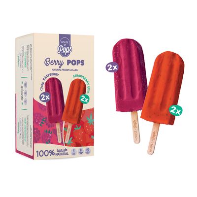 House of Pops Ice Cream Strawberry Bliss + Very Raspberry No Added Sugar (Imported) - 45ml × 4