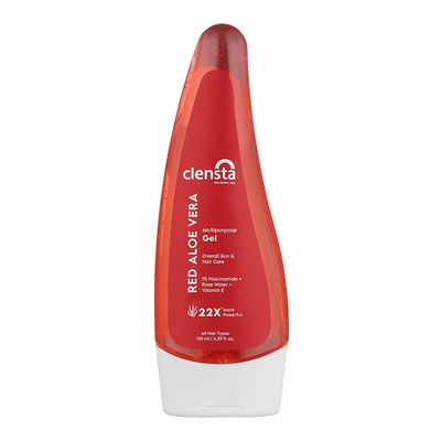 Clensta Red Aloe Vera Multipurpose Gel with 1% Niacinamide, Rose Water & Vitamin E - 130ml