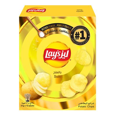 Lays Chips With Salt 21 G × 12 Box